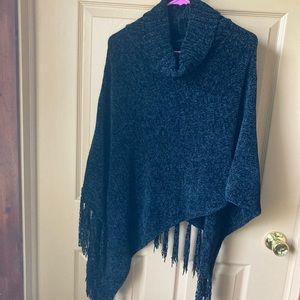 Black Comfy Turtleneck Shawl